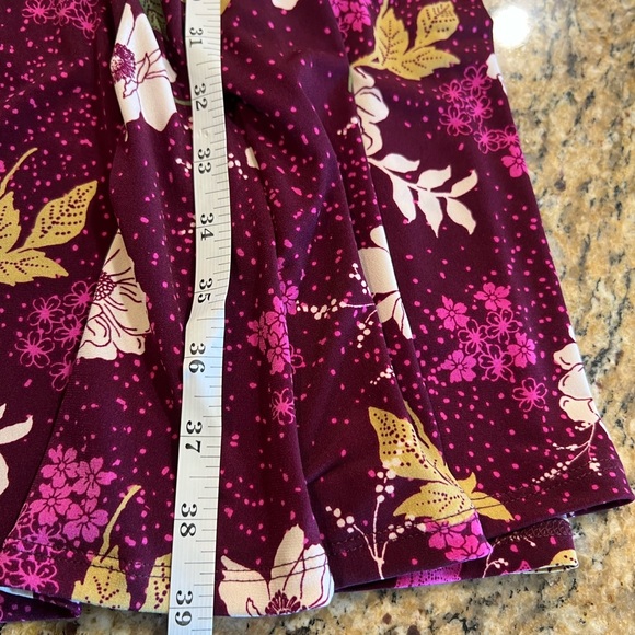 Torrid Burgundy Floral Faux Wrap Dress - Picture 6 of 8